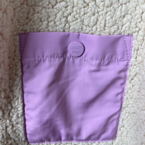 Target x Lego Women’s Sherpa Jacket Size Small Full Zip Contrast Pink Pocket - Picture 4 of 9